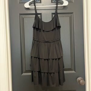 Black Ruffled Babydoll Mini Dress